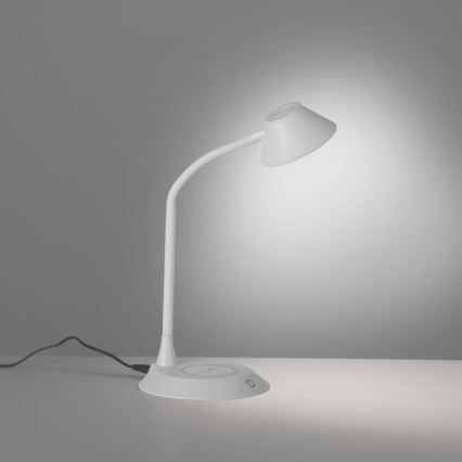 JUST LIGHT. 14414-16 - LED prigušiva fleksibilna dodirna stona lampa sa bežičnim punjenjem PUCKI LED/4,5W/230V bela