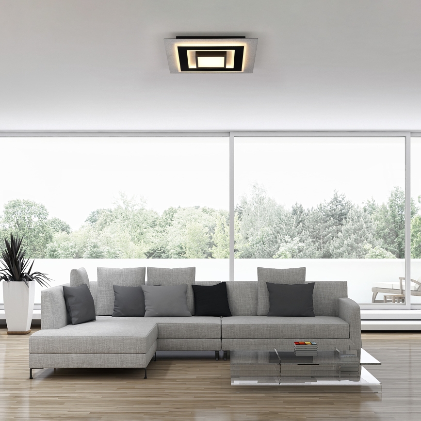 JUST LIGHT. 14439-21 - LED plafonsko svetlo CICHIO LED/18,5W/230V + LED/9W 40x40 cm crna