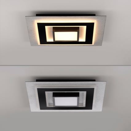 JUST LIGHT. 14439-21 - LED plafonsko svetlo CICHIO LED/18,5W/230V + LED/9W 40x40 cm crna