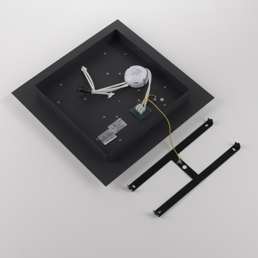 JUST LIGHT. 14439-21 - LED plafonsko svetlo CICHIO LED/18,5W/230V + LED/9W 40x40 cm crna