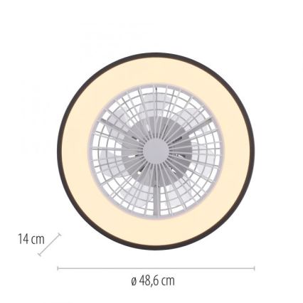 JUST LIGHT. 14447-18 - LED RGBW prigušiva plafonski ventilator sa svetlom LENO LED/44W/230V 3000-6500K prečnik 48,6 cm bela + daljinski upravljač