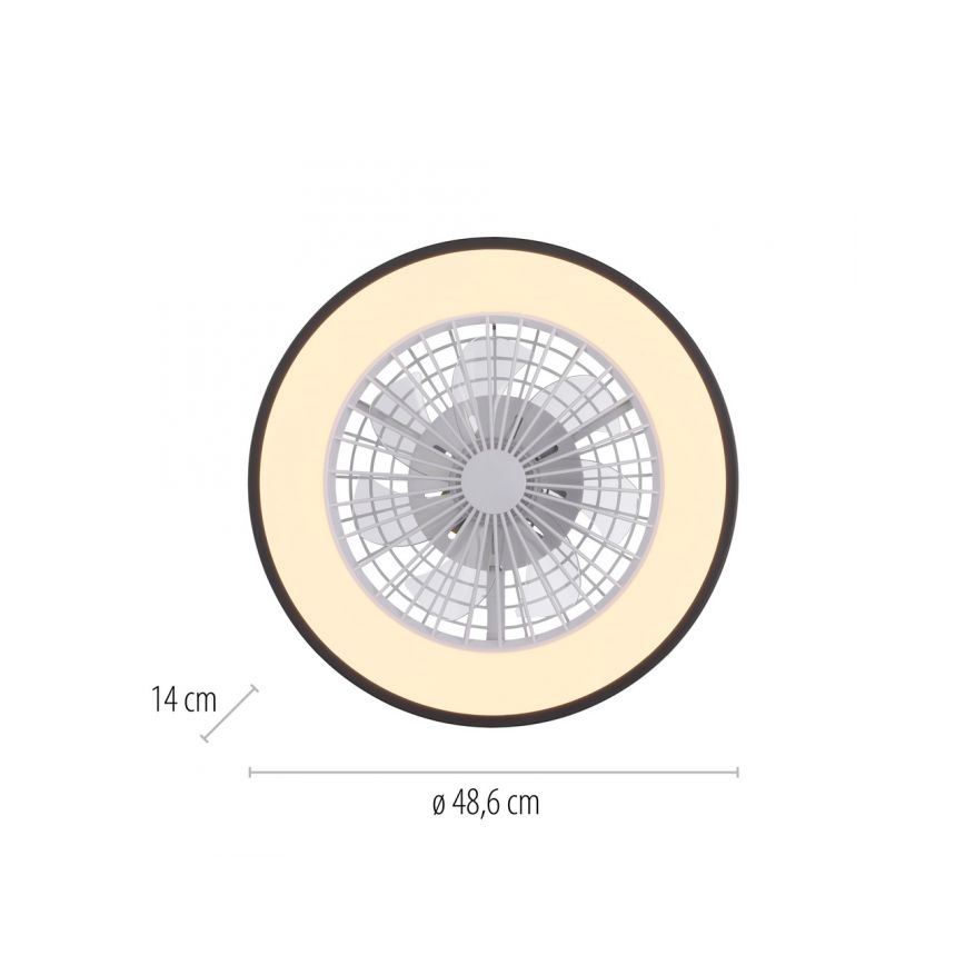 JUST LIGHT. 14447-18 - LED RGBW prigušiva plafonski ventilator sa svetlom LENO LED/44W/230V 3000-6500K prečnik 48,6 cm bela + daljinski upravljač