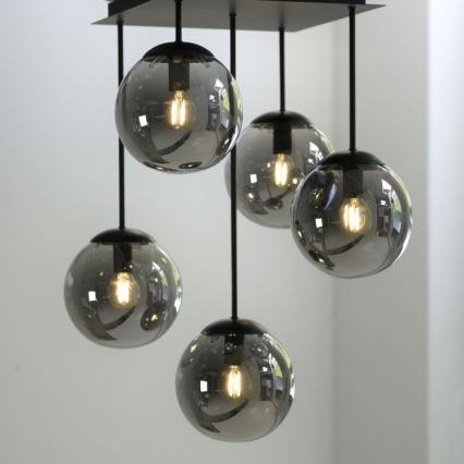 JUST LIGHT. 14602-18 - Luster na šipci WIDOW 5xE14/25W/230V crna