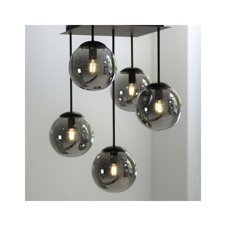 JUST LIGHT. 14602-18 - Luster na šipci WIDOW 5xE14/25W/230V crna
