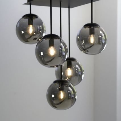 JUST LIGHT. 14602-18 - Luster na šipci WIDOW 5xE14/25W/230V crna