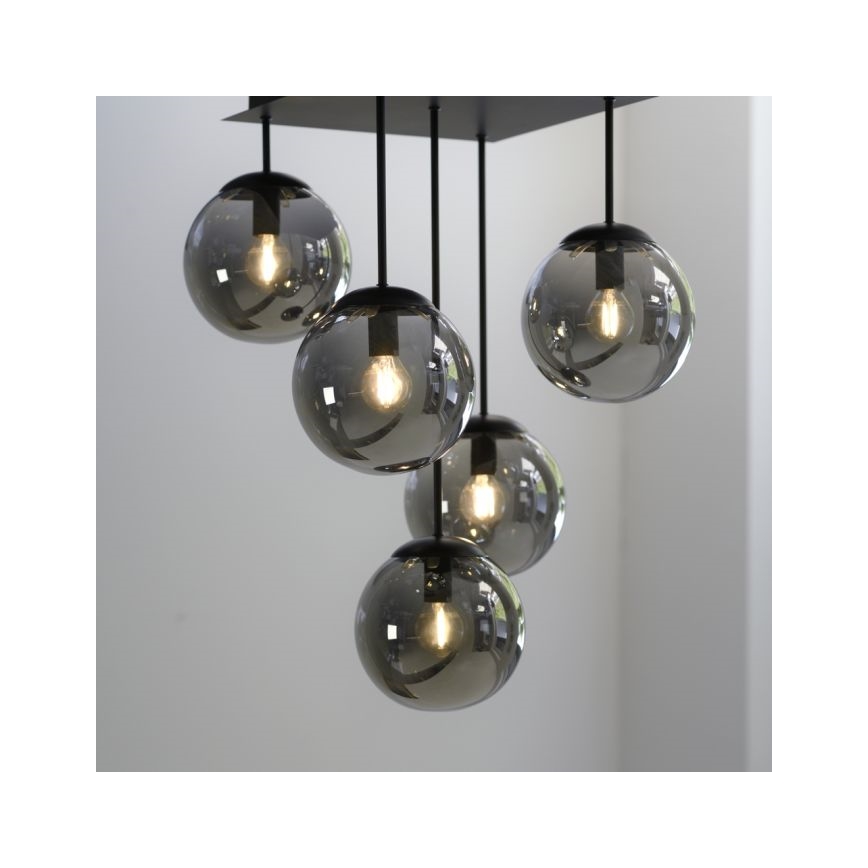 JUST LIGHT. 14602-18 - Luster na šipci WIDOW 5xE14/25W/230V crna