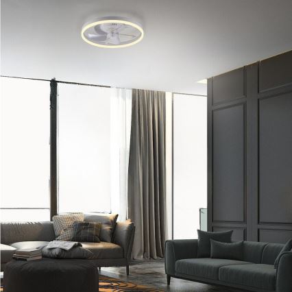 JUST LIGHT. 14624-16 - LED prigušiva plafonski ventilator sa svetlom RITA, LED 22W, 230V, 3000-6000K, prečnik 50 cm, bela + daljinski upravljač