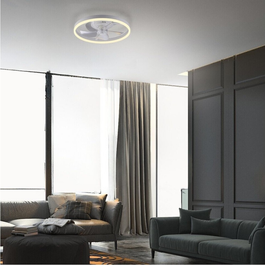 JUST LIGHT. 14624-16 - LED prigušiva plafonski ventilator sa svetlom RITA, LED 22W, 230V, 3000-6000K, prečnik 50 cm, bela + daljinski upravljač