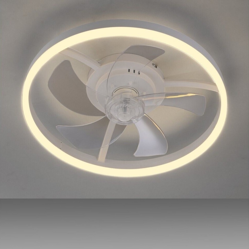 JUST LIGHT. 14624-16 - LED prigušiva plafonski ventilator sa svetlom RITA, LED 22W, 230V, 3000-6000K, prečnik 50 cm, bela + daljinski upravljač