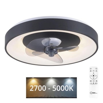 JUST LIGHT. 14644-18 - LED prigušiva plafonska svetiljka sa ventilatorom VENIKA LED/36W/230V pr. 48,6 cm 2700-5000K + daljinski upravljač