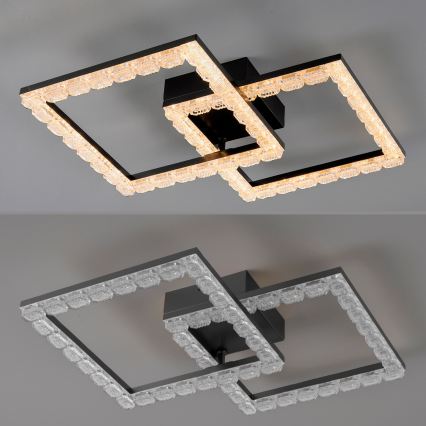 JUST LIGHT. 14732-18 - LED plafonjera GLITRA LED/17,5W/230V 37,6x37,6 cm crna
