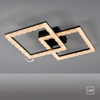 JUST LIGHT. 14732-18 - LED plafonjera GLITRA LED/17,5W/230V 37,6x37,6 cm crna