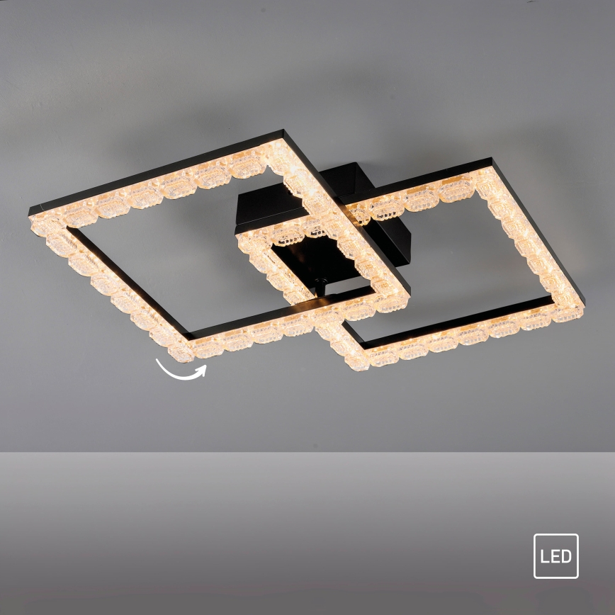 JUST LIGHT. 14732-18 - LED plafonjera GLITRA LED/17,5W/230V 37,6x37,6 cm crna