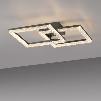 JUST LIGHT. 14732-18 - LED plafonjera GLITRA LED/17,5W/230V 37,6x37,6 cm crna