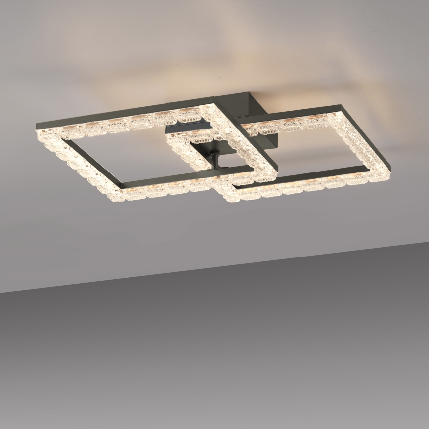 JUST LIGHT. 14732-18 - LED plafonjera GLITRA LED/17,5W/230V 37,6x37,6 cm crna