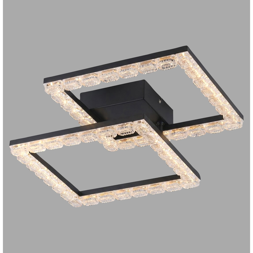 JUST LIGHT. 14732-18 - LED plafonjera GLITRA LED/17,5W/230V 37,6x37,6 cm crna