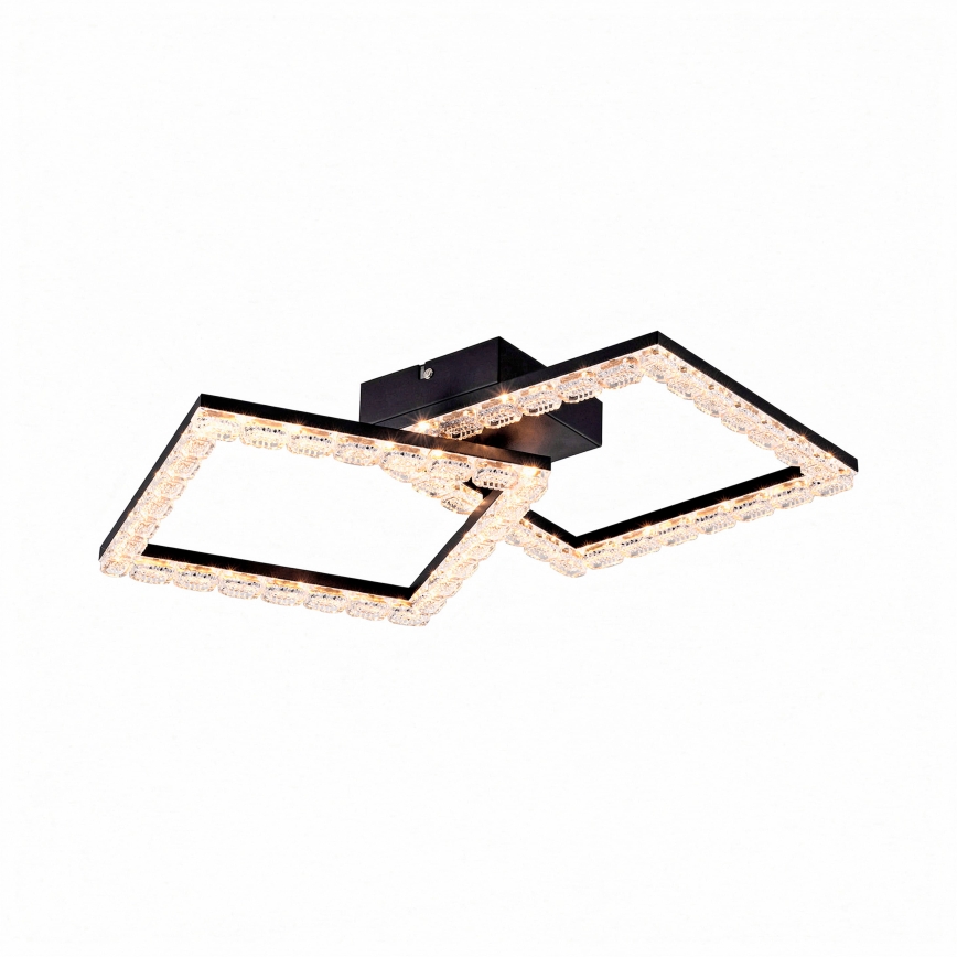 JUST LIGHT. 14732-18 - LED plafonjera GLITRA LED/17,5W/230V 37,6x37,6 cm crna