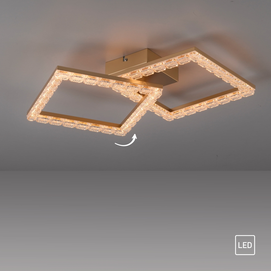JUST LIGHT. 14732-60 - LED plafonjera GLITRA LED/17,5W/230V 37,6x37,6 cm zlatna