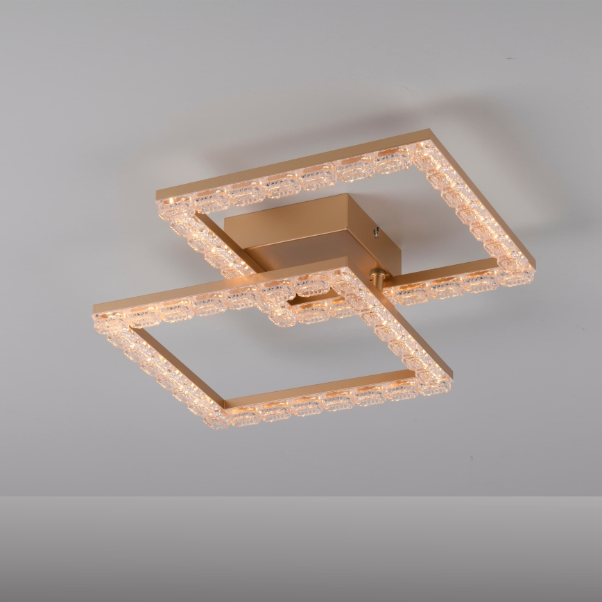 JUST LIGHT. 14732-60 - LED plafonjera GLITRA LED/17,5W/230V 37,6x37,6 cm zlatna