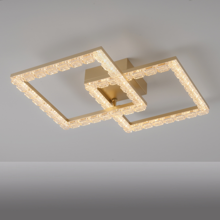 JUST LIGHT. 14732-60 - LED plafonjera GLITRA LED/17,5W/230V 37,6x37,6 cm zlatna