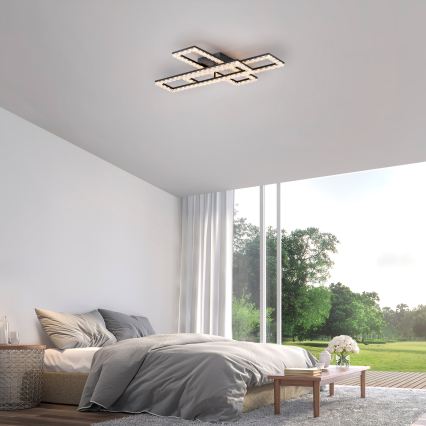 JUST LIGHT. 14733-18 - LED plafonska svetiljka GLITRA LED/35W/230V 57x72 cm crna