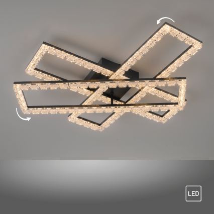 JUST LIGHT. 14733-18 - LED plafonska svetiljka GLITRA LED/35W/230V 57x72 cm crna
