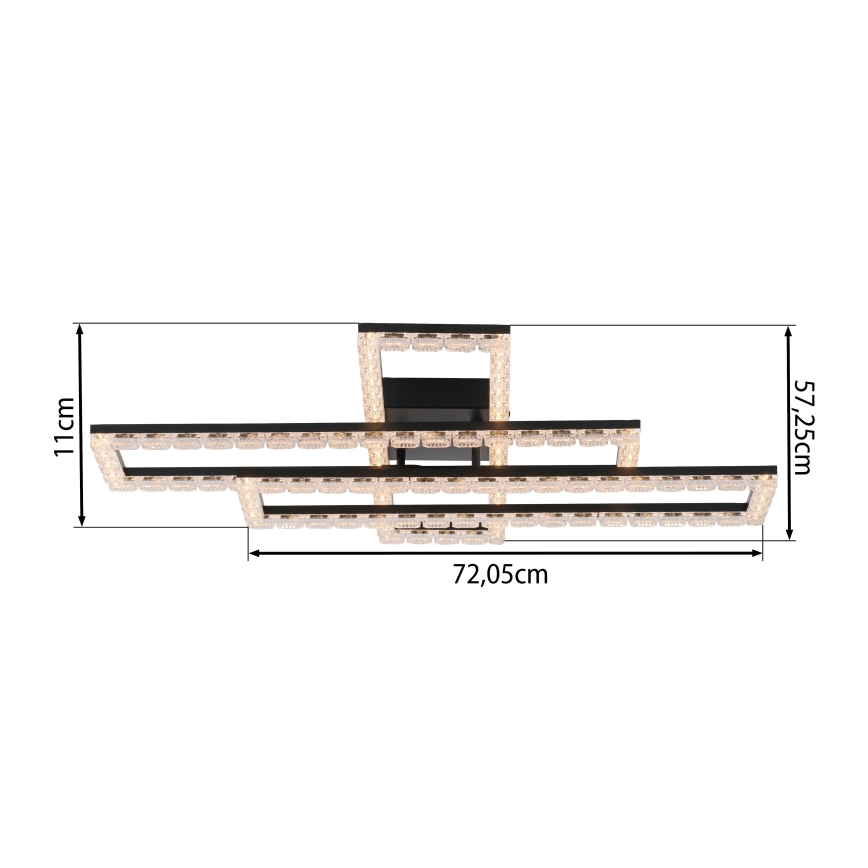 JUST LIGHT. 14733-18 - LED plafonska svetiljka GLITRA LED/35W/230V 57x72 cm crna