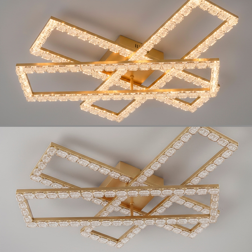 JUST LIGHT. 14733-60 - LED plafonska svetiljka GLITRA LED/35W/230V 57,25x72,05 cm zlatna