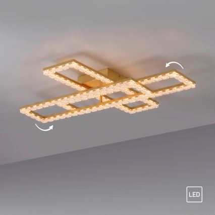 JUST LIGHT. 14733-60 - LED plafonska svetiljka GLITRA LED/35W/230V 57,25x72,05 cm zlatna