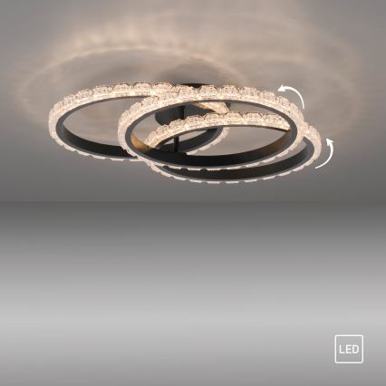 JUST LIGHT. 14734-18 - LED plafonsko svetlo GLITRA LED/37W/230V prečnik 50 cm crna