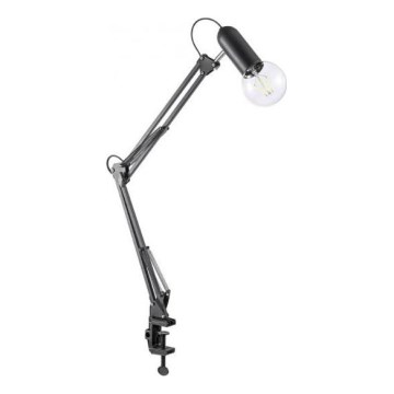 JUST LIGHT. 14773-18 - Stona lampa sa štipaljkom TURN ME 1xE27/60W/230V crna