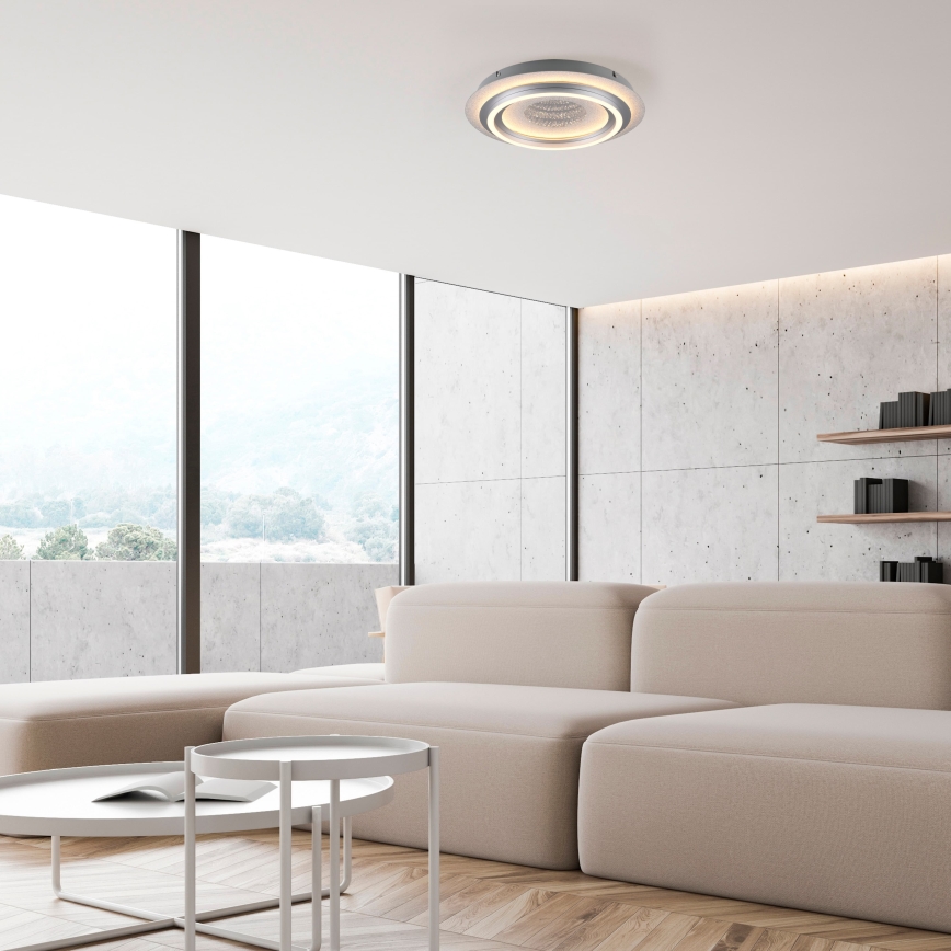 JUST LIGHT. 15089-21 - LED stropna svetiljka CICHIO LED/36W/230V Ø 40 cm matni hrom