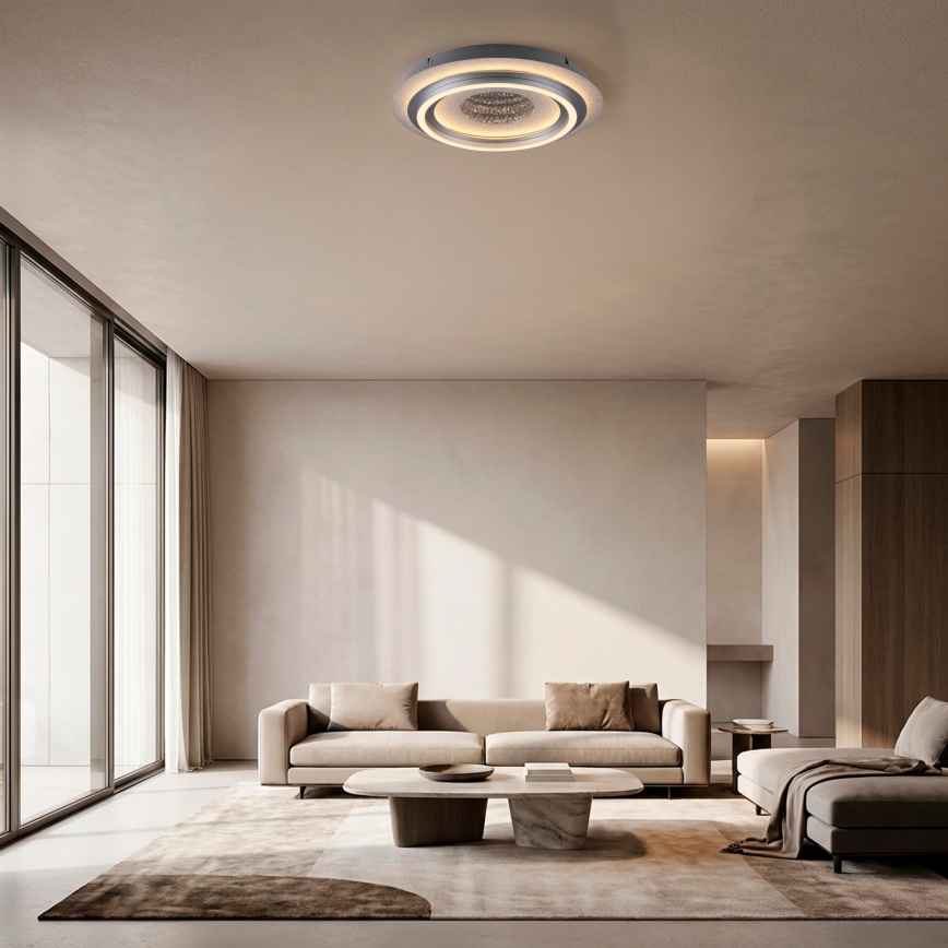 JUST LIGHT. 15089-21 - LED stropna svetiljka CICHIO LED/36W/230V Ø 40 cm matni hrom