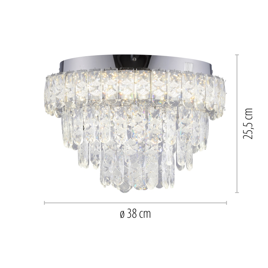 JUST LIGHT. 15092-17 - LED plafonsko svetlo KULUNKA LED/33W/230V prečnik 38 cm sjajni hrom