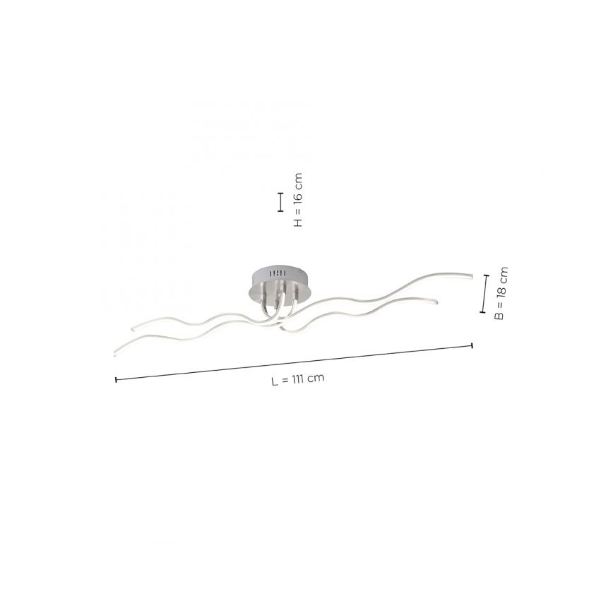 JUST LIGHT. 15126-55 - LED Plafonski luster WAVE LED/29,4W/230V mat hrom