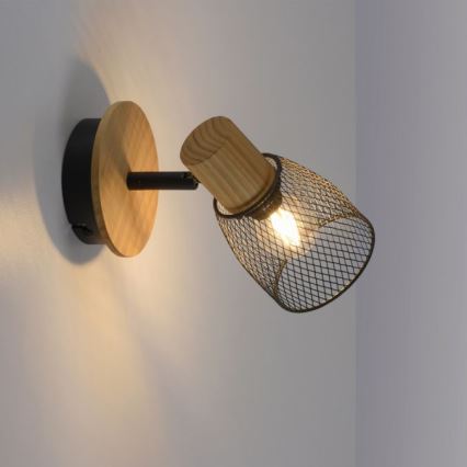 JUST LIGHT. 15191-79 - Zidni spot TAMIS 1xE14/10W/230V borovina