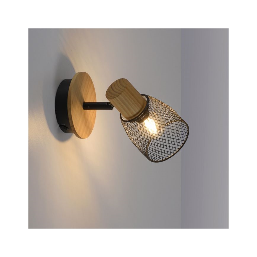 JUST LIGHT. 15191-79 - Zidni spot TAMIS 1xE14/10W/230V borovina