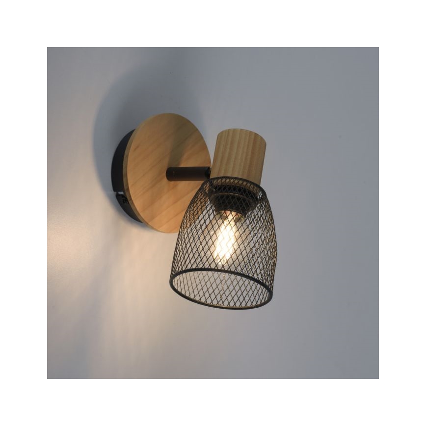 JUST LIGHT. 15191-79 - Zidni spot TAMIS 1xE14/10W/230V borovina