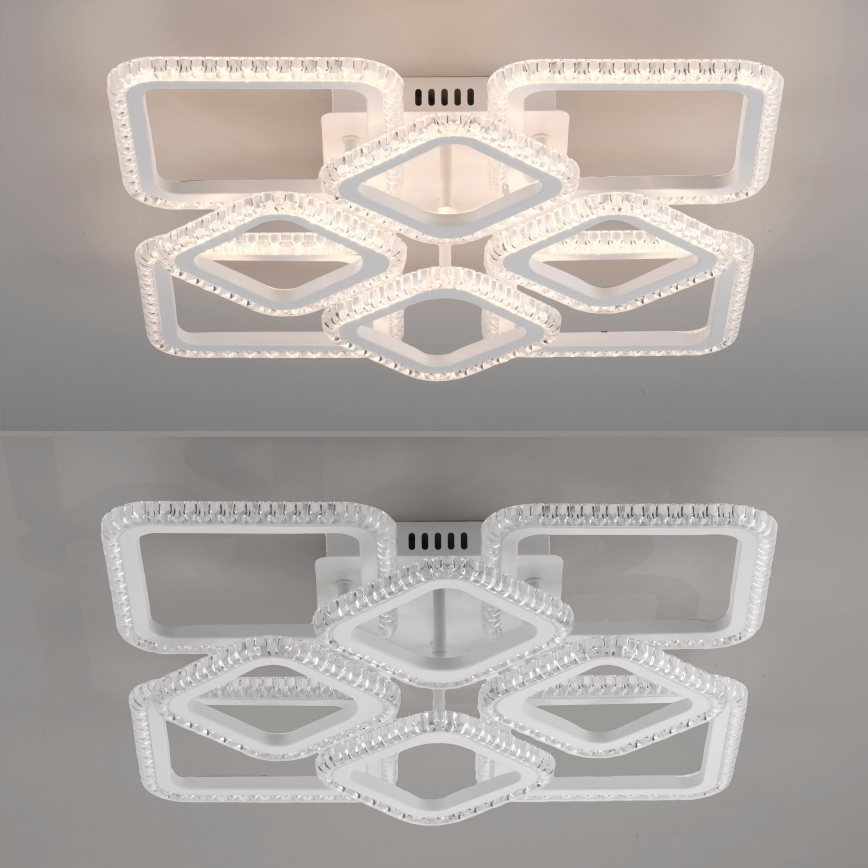 JUST LIGHT. 15269-16 - LED plafonska svetiljka CRYSTALLO LED/43,5W/230V 49x49 cm bela