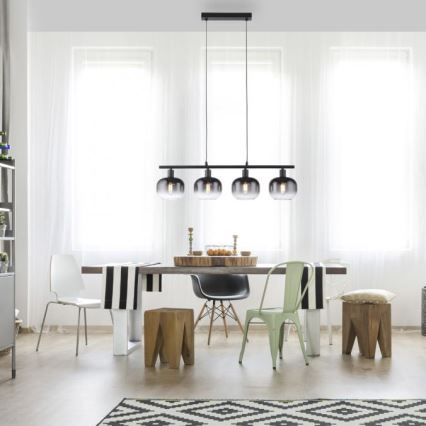 JUST LIGHT. 15421-18 - Luster na sajli ZEA 4xE14/25W/230V crna