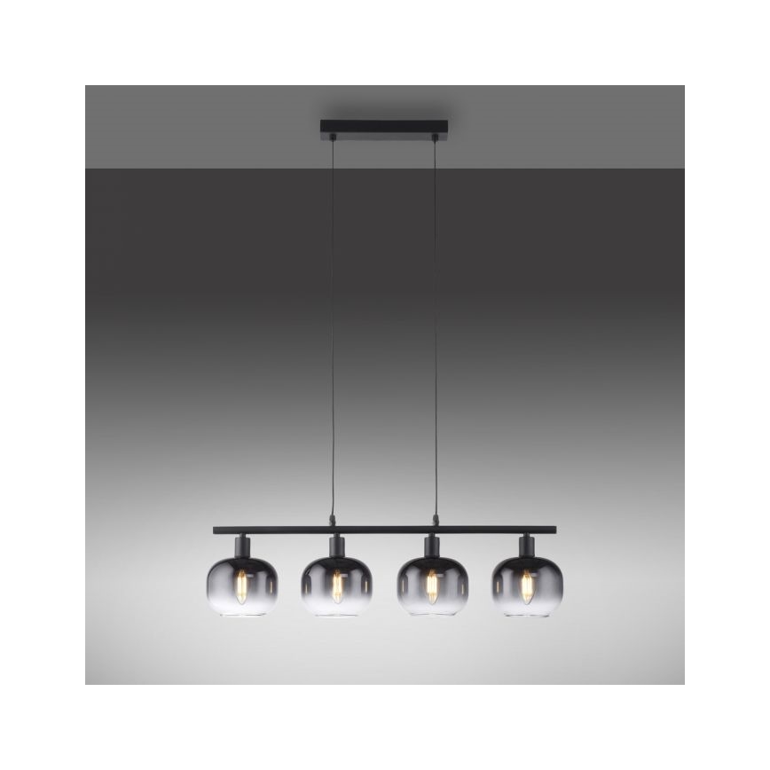 JUST LIGHT. 15421-18 - Luster na sajli ZEA 4xE14/25W/230V crna