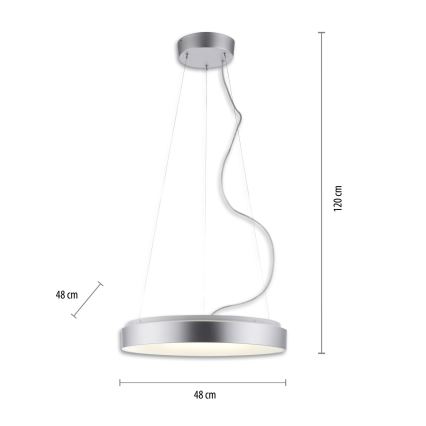JUST LIGHT. 17075-21 - LED luster sa prigušiva na sajli KETO ANIKA LED/26,5W/230V 2700-5000K + daljinski upravljač
