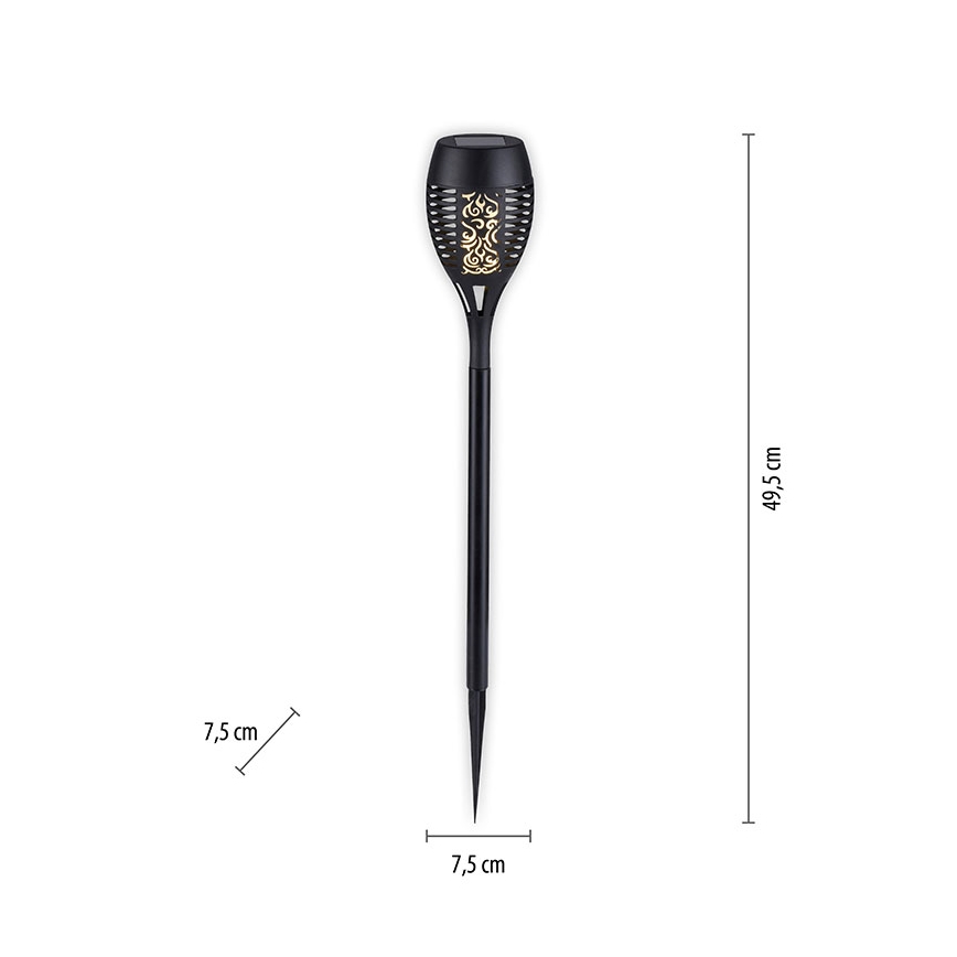JUST LIGHT. 19106-18-3 - Komplet od 3 LED solarna svetla FACKEL LED/0,24W/1,2V 200 mAh IP44 crna