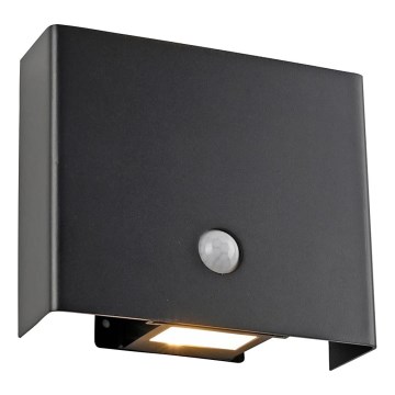 JUST LIGHT. 19471-18 - LED spoljno zidno svetlo sa senzorom AMIN 2xLED/1,25W/3,7V 4400mAh IP44 crna