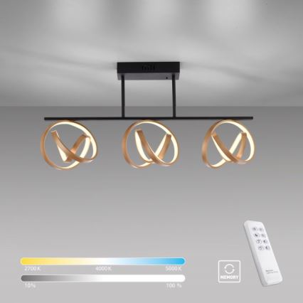 JUST LIGHT. 6245-18 - LED prigušiva plafonska lampa LOOP 3xLED/11W/230V 2700-5000K + daljinski upravljač