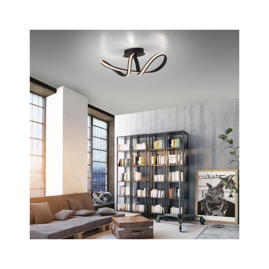 JUST LIGHT. 8475-18 - LED prigušiva plafonski luster BRILLA LED/29W/230V crna