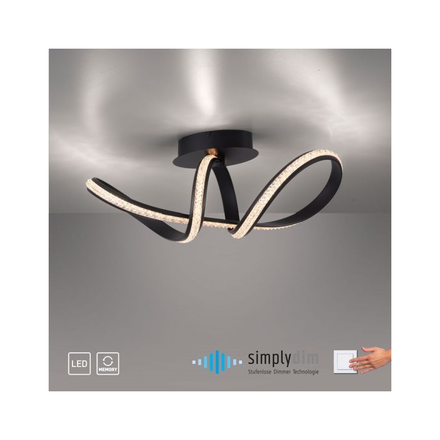 JUST LIGHT. 8475-18 - LED prigušiva plafonski luster BRILLA LED/29W/230V crna