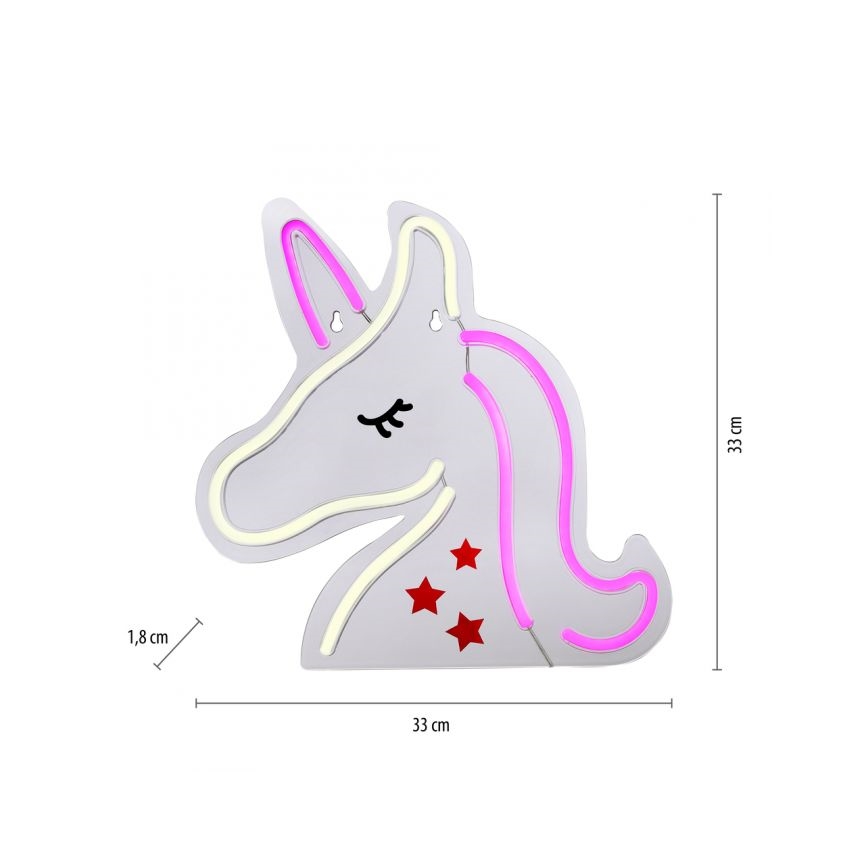 JUST LIGHT. 85025-70 - LED neonska zidna dekoracija NEON LED/6,5W/5V jednorog