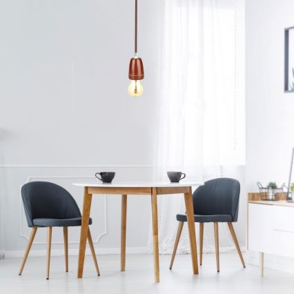 Kabel za napajanje 1xE27/60W/230V, braon/porcelan