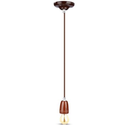 Kabel za napajanje 1xE27/60W/230V, braon/porcelan